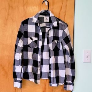 Nollie Long Sleeve Button Up Black & White Slim Fit